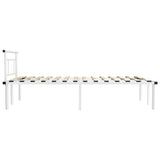 Bed Frame White Powder-coated metal, plywood Double Durable 324827