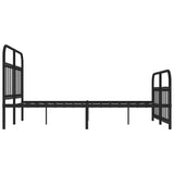 Metal Bed Frame without Mattress with Footboard Black 140x190cm 352596