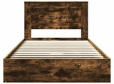 Storage Bed with Drawer Smoked Oak 90 x 190 cm Engineered Wood 3410272