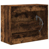 Shoe Cabinet Smoked Oak 80x34x63 cm Engineered Wood 839963