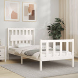 Bed Frame without Mattress White Single Solid Wood Pine 3192392