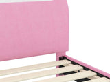 Toddler Bed Frame with Headboard Pink 70 x 140 cm Fabric 42011207