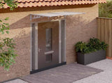 Door Canopy Grey and Transparent 152,5x90 cm Polycarbonate 153691