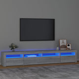 TV Cabinet with LED Lights Grey Sonoma 240x35x40 cm 3152728