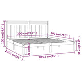 Bed Frame without Mattress Honey Brown 200x200 cm Solid Wood 3105273