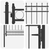 Fence Gate HORST Steel Black Lockable 42034069