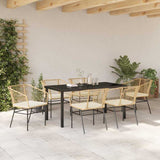 Garden Dining Set 7 pcs Brown Poly Rattan 3380915
