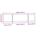 ZNTS Magnetic Whiteboard Foldable 200x40x1.7 cm Aluminium 4005365