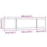 ZNTS Magnetic Whiteboard Foldable 200x40x1.7 cm Aluminium 4005365