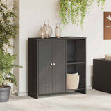 Storage Cabinet with Shelf Black 100 x 36 x 102 cm Rattan 4103821