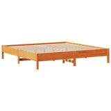 Bed Frame without Mattress Wax Brown 200x200 cm Solid Wood Pine 3306137