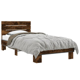 Bed Frame without Mattress Smoked Oak 100x200 cm 845739