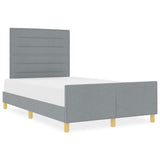 ZNTS Bed Frame Light Grey 120x200 cm Fabric 3344641