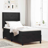 LED Box Spring Bed with Mattres Black 100 x 200 cm Velvet 3343858