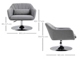 Swivel Linen Fabric Accent Chair for Living Room Contemporary Vanity Armchair with Adjustable Height T3398P344141