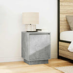 ZNTS Bedside Cabinet with LED Lights Concrete Grey 38x34x50 cm 861271