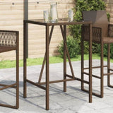 Outdoor Bar Table Brown 70x70x110 cm Poly Rattan 368694