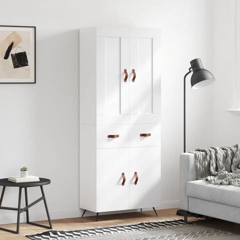 Highboard White 69.5x34x180 cm Engineered Wood 3199849