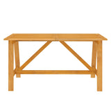 Garden Dining Set Brown Solid Acacia Wood, Poly Rattan Medium 3087124