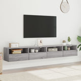 TV Wall Cabinets 2 pcs Grey Sonoma 100x30x30 cm Engineered Wood 836893