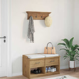 Wall Mounted Coat Rack Natural 70 x 10 x 20 cm Solid Teak Wood 42017958