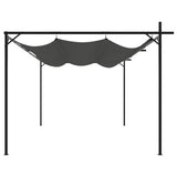 Pergola with Retractable Roof Anthracite 395x292x230 cm 360119