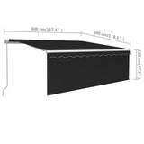 Manual Retractable Awning with Blind 4x3m Anthracite 3069299