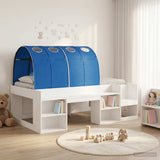 Bed Frame with Tunnel 3 pcs White and Blue Engineered Wood 3423607