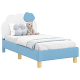 Toddler Bed Frame with Headboard Blue 70 x 140 cm PU 42011015