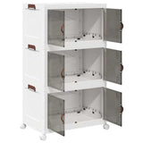 Stackable Storage Box with Wheels 3-Tier 75 L 64x39.5x110.5 cm 4012370