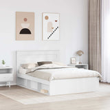Bed Frame with Headboard White 160 x 200 cm Solid Pine Wood 3409735
