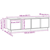 TV Cabinet Wax Brown 140 x 40 x 40 cm Solid Pine Wood 870000