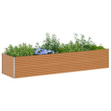 Garden Raised Bed 390 x 100 x 68 cm Galvanised Steel 42017369