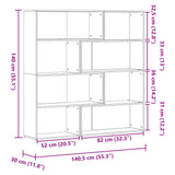 Corner Bookcase 4-Tier Smoked Oak 85x85x140 cm Engineered Wood 3307814