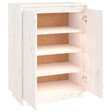 Shoe Cabinet White 60x35x80 cm Solid Wood Pine 813531