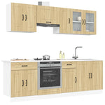 ZNTS 8 Piece Kitchen Cabinet Set Kalmar Sonoma Oak Engineered Wood 3314824