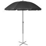 Sun Loungers with Umbrella Aluminium Black 42161