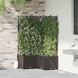 Garden Planter 3 pcs Brown 80 x 80 x 142 cm PP 42002831