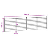 Fence Set 4 pcs 699 x 186 cm WPC and Aluminium Brown 3429378