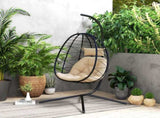 Hanging Egg Chair Outdoor Indoor Garden Swing Chair with Folding Basket, Thickened Cushion, Garden T3398P327931