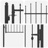 Fence Gate HORST 100 x 125 cm Metal Black Lockable 42034050