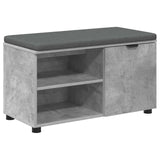 Hall Bench with Cushion with Door Concrete Grey 80 x 38 x 46 cm 891507