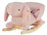 Kids Rocking Rabbit, Plush Rocking Horse Ride-On w/ Sound, Wood Base, Seatbelt, for Ages 18-36 T3398P348008