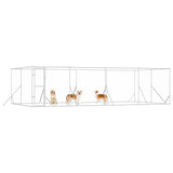 Outdoor Dog Kennel Silver 8x4x2 m Galvanised Steel 3190463
