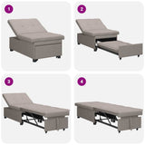Sofa Bed Taupe 194 x 50 x 82 cm Plywood 42008587