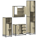 ZNTS 4 Piece Bathroom Furniture Set Sonoma Oak Engineered Wood 3301226