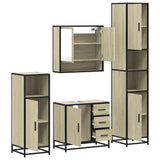 4 Piece Bathroom Furniture Set Sonoma Oak Engineered Wood 3301226