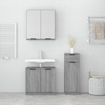 ZNTS 3 Piece Bathroom Cabinet Set Grey Sonoma Engineered Wood 3115874