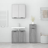 ZNTS 3 Piece Bathroom Cabinet Set Grey Sonoma Engineered Wood 3115874