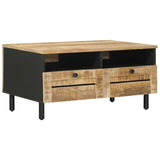 Coffee Table Brown and Black 80 x 54 x 40 cm Solid Mango Wood 4018857
